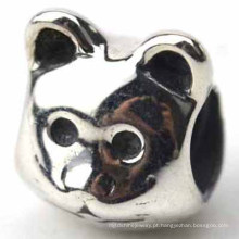 Lovely cabeça de gato Sterling Silver Bead Beads para pulseira de jóias DIY